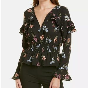 LIKELY Floral Ruffle Top